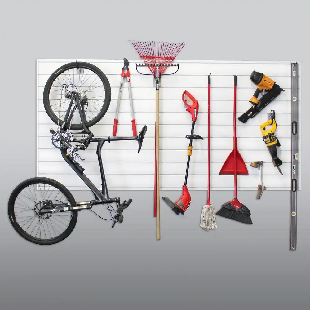 Proslat 48 in. H x 96 in. W Slat Wall Panel Set White (2-Pack)