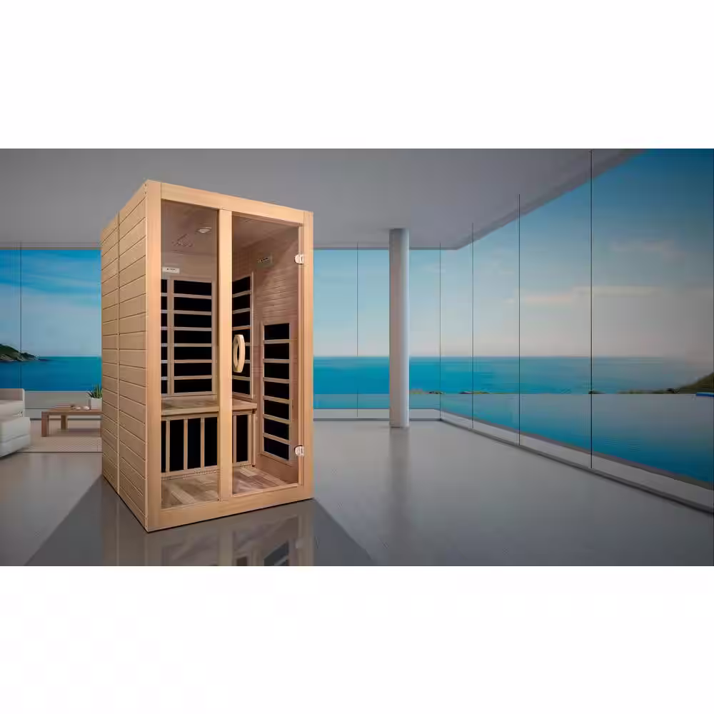 Maxxus Deluxe 2-Person Super Low EMF Infrared Sauna with 7 Deluxe Carbon Far Infrared Therapy Heaters Sound System