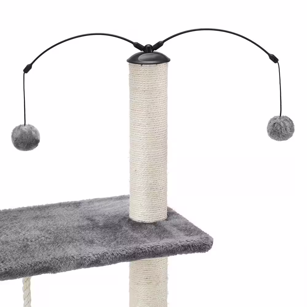 Sam's Pets Longshot 53.5 in. Gray Cat Tree