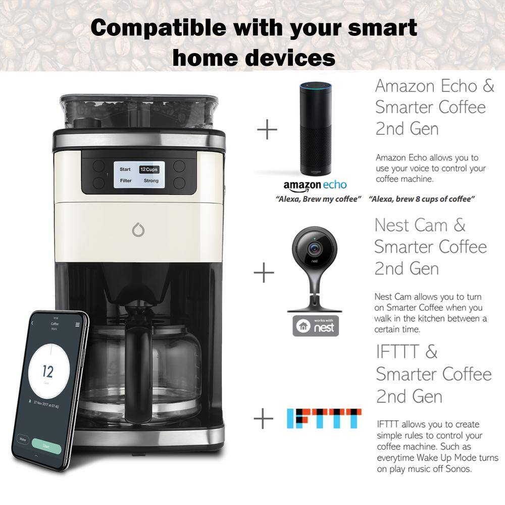6Cup Black Coffee Maker with Smart App