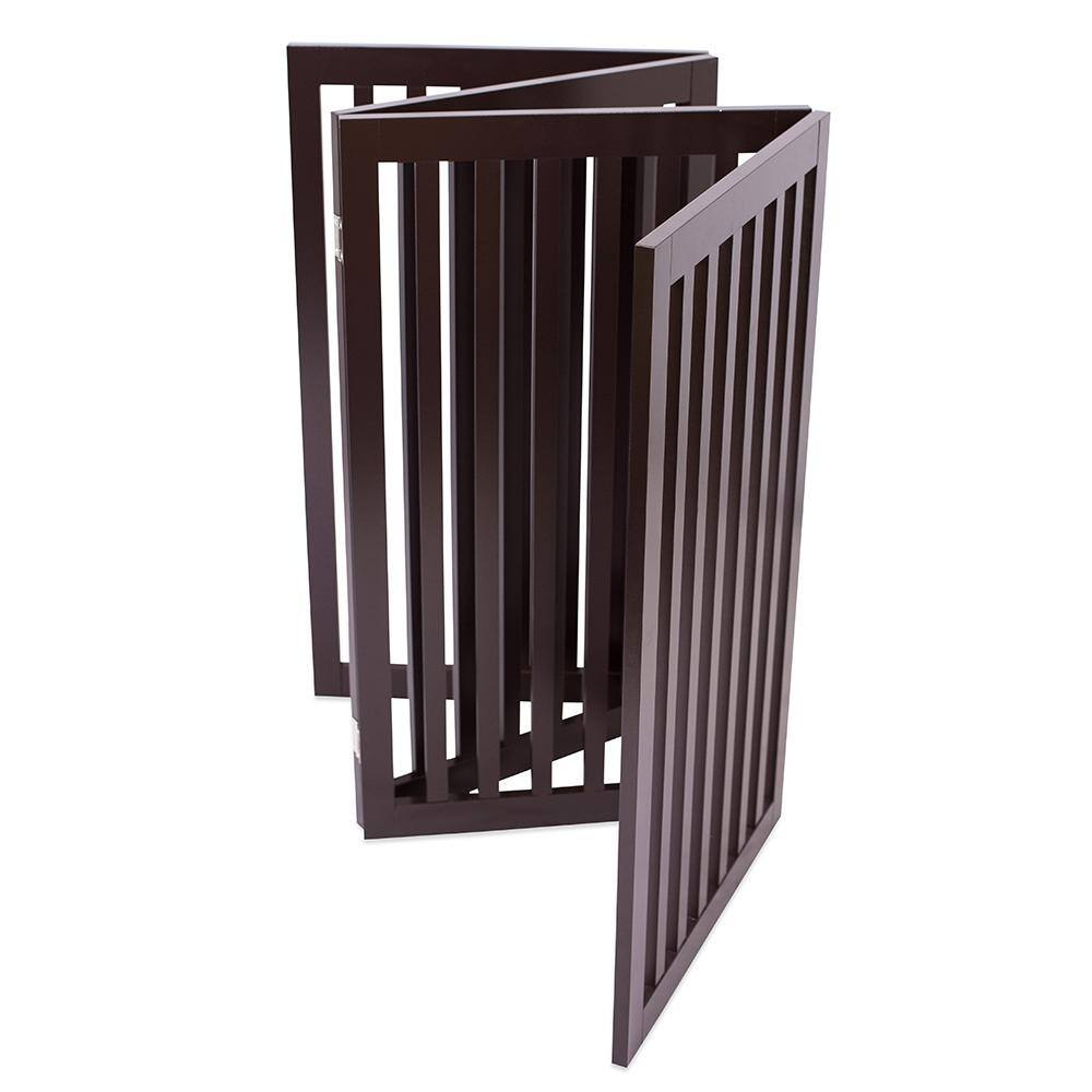 BirdRock Home 40 in. H Espresso 4-Panel Dog Gate
