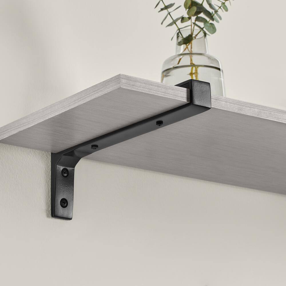 Everbilt 10 in. Black Strap Steel Bracket