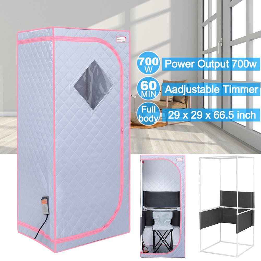 None 1-Person Full Size Grey Infrared Sauna Tent for Sauna Detox at Home PVC Pipe Connector with FCC Certification