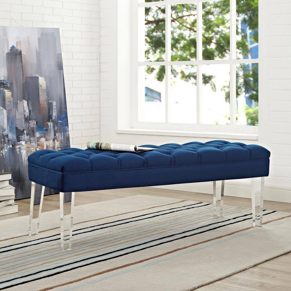 MODWAY Valet Navy Velvet Bench