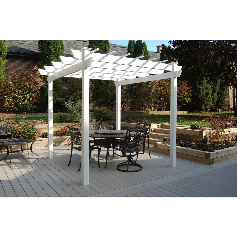 Dura-Trel Kingston 7 ft. x7 ft. White Vinyl Pergola