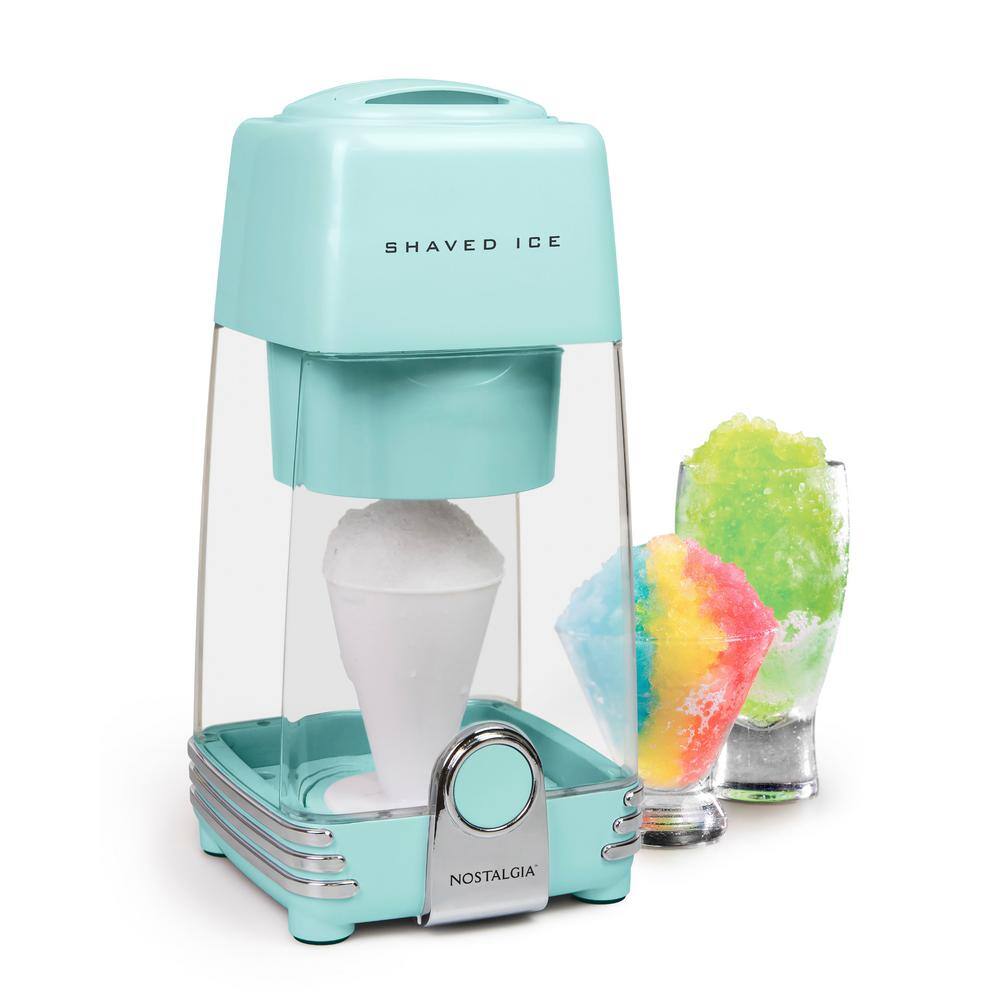 Nostalgia 4.0 lb. 24 oz. Electric Shaved Ice and Snow Cone Machine in Aqua