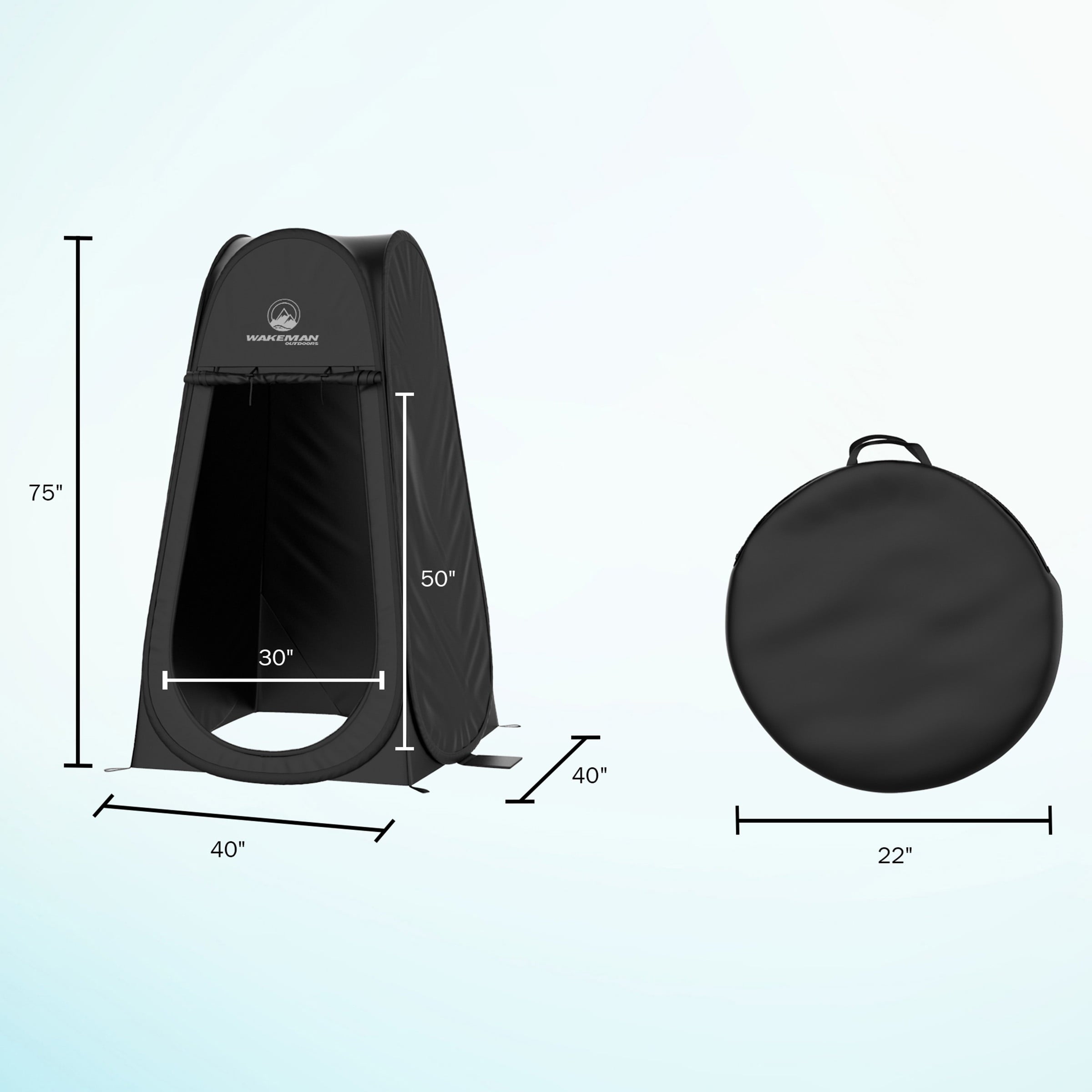 Portable Pop Up Pod- Instant Privacy, Shower and Changing Tent with Carry Bag by Wakeman Outdoors