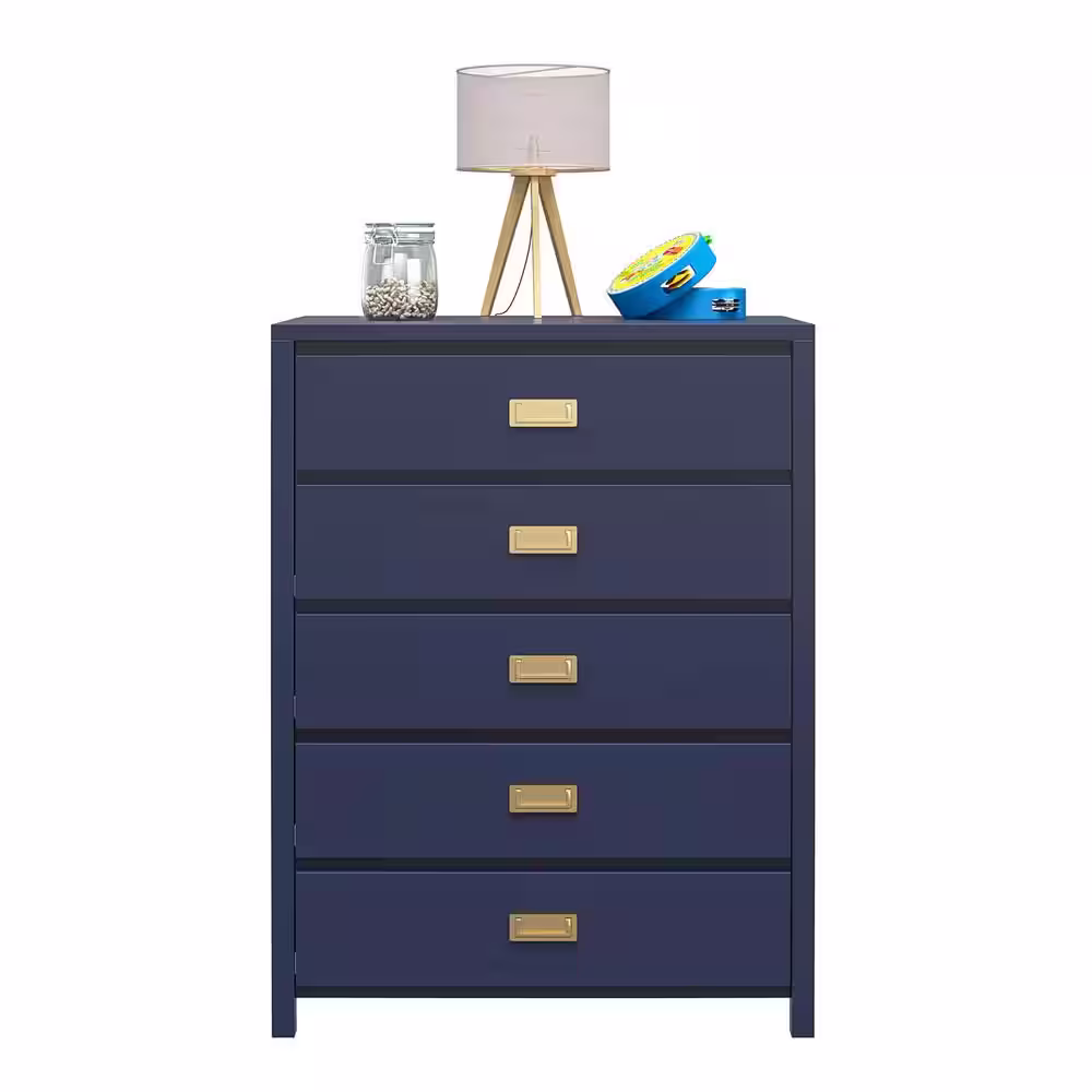 Little Seeds Monarch Hill Haven 5-Drawer Navy Dresser (46.77 in. H x 35.67 in. W x 19.68 in. D)