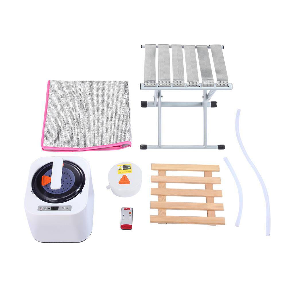 None 1-Person Foldable Half Body Grey Steam Sauna Tent for Spa Detox at Home Folding Steel Ring Easy to Install