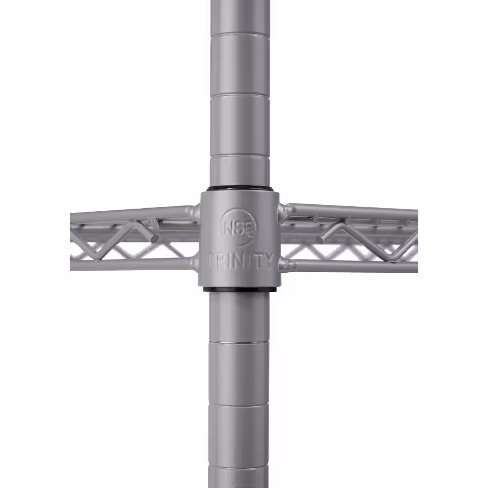 TRINITY 8-Pack Gray 5-Tier Rolling Steel Wire Shelving Unit (48 in. W x 77 in. H x 18 in. D)