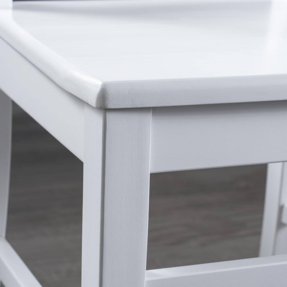 Noble House Roshan White Finish Wood Dining Chairs (Set of 2)