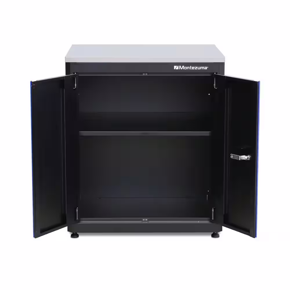 Montezuma Steel Freestanding Garage Cabinet in Black (31 in. W x 35 in. H x 24 in. D)