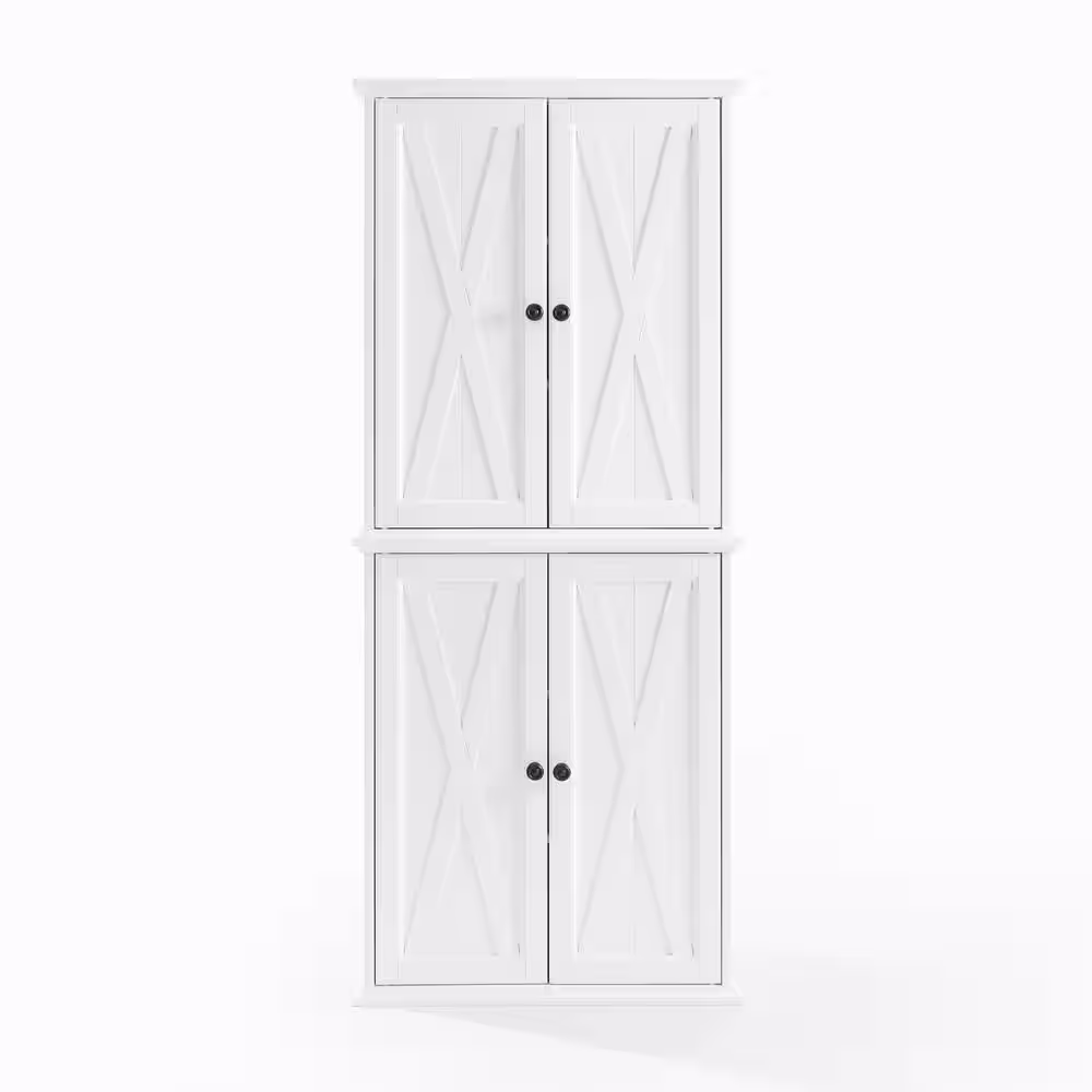 CROSLEY FURNITURE Clifton Distressed White Tall Pantry