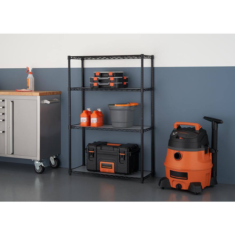 TRINITY Black 4-Tier Steel Wire Shelving Unit (36 in. W x 54 in. H x 14 in. D)