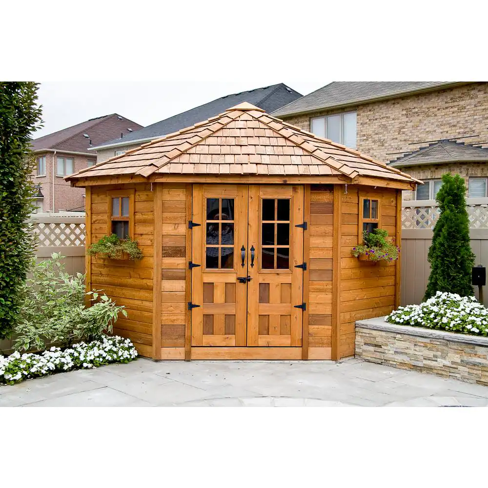 Outdoor Living Today 9 ft. x 9 ft. Penthouse Cedar Garden Shed