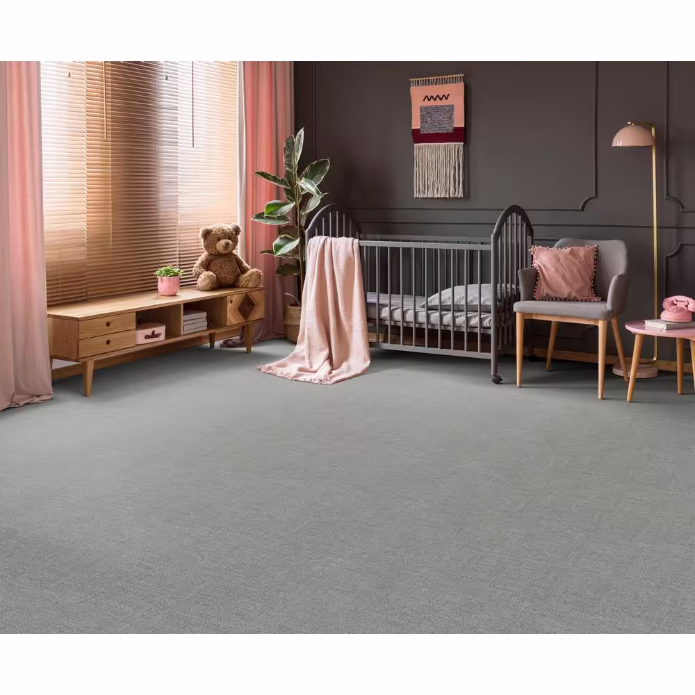 Home Decorators Collection Wheatfield - Powder Gray - 34 oz. SD Polyester Pattern Installed Carpet