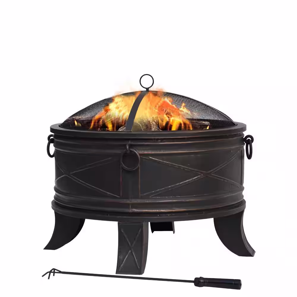 Hampton Bay Quadripod 26 in. Round Fire Pit