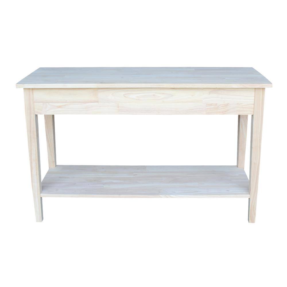International Concepts Spencer 48 in. Beige Standard Rectangle Wood Console Table with Drawers