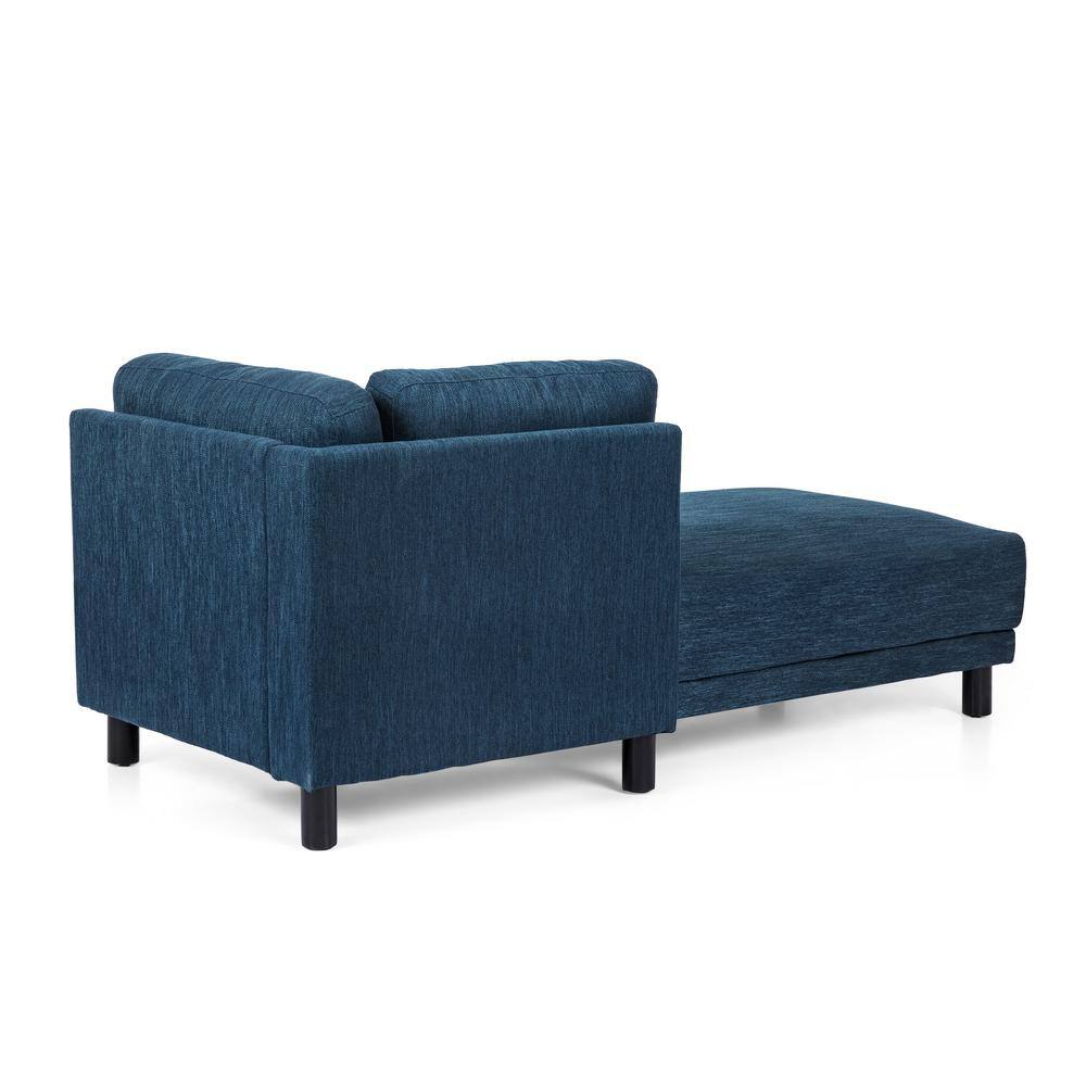 Noble House Hoadley Navy Blue and Black Upholstered Chaise Lounge