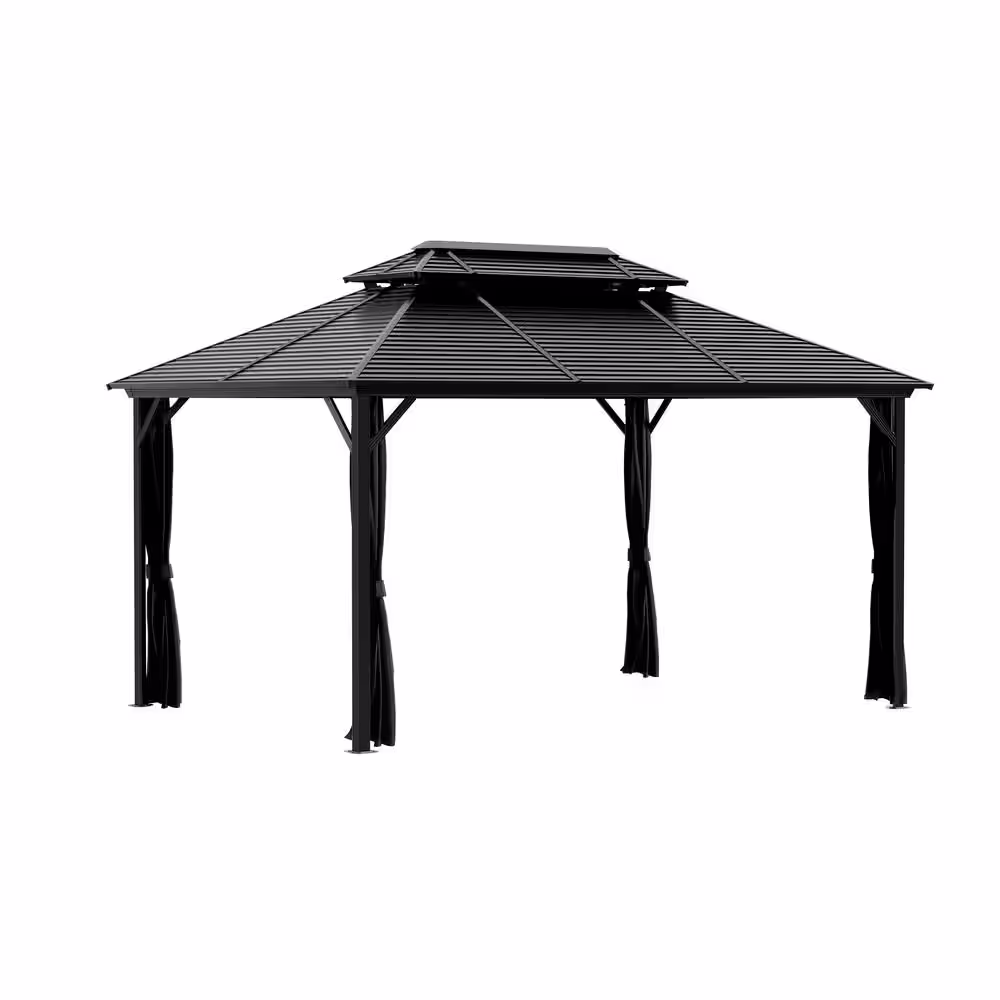 Sojag Ventura 10 ft. x 14 ft. Dark Grey Double Roof Rustproof Aluminum Framed Gazebo