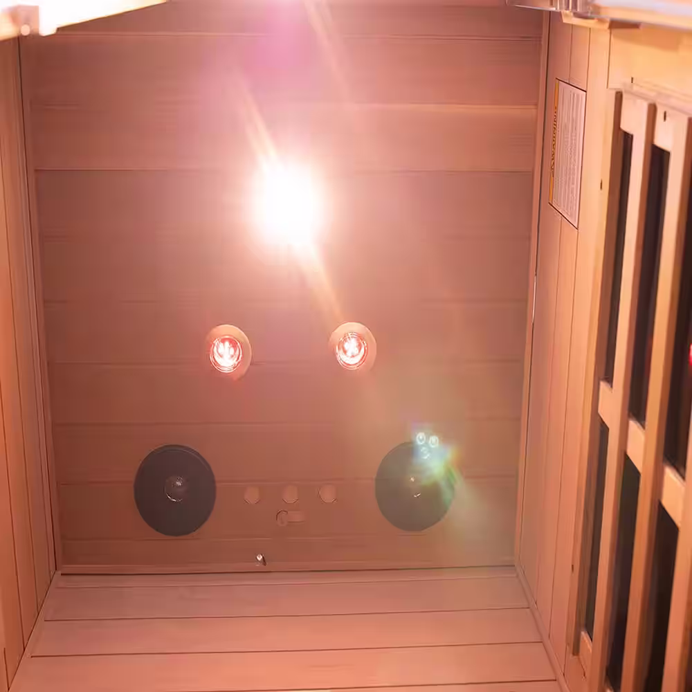 Whatseaso One-Person red cedar far infrared Sauna room 50HZ/120V with Control system & Bluetooth audio system & LED lights