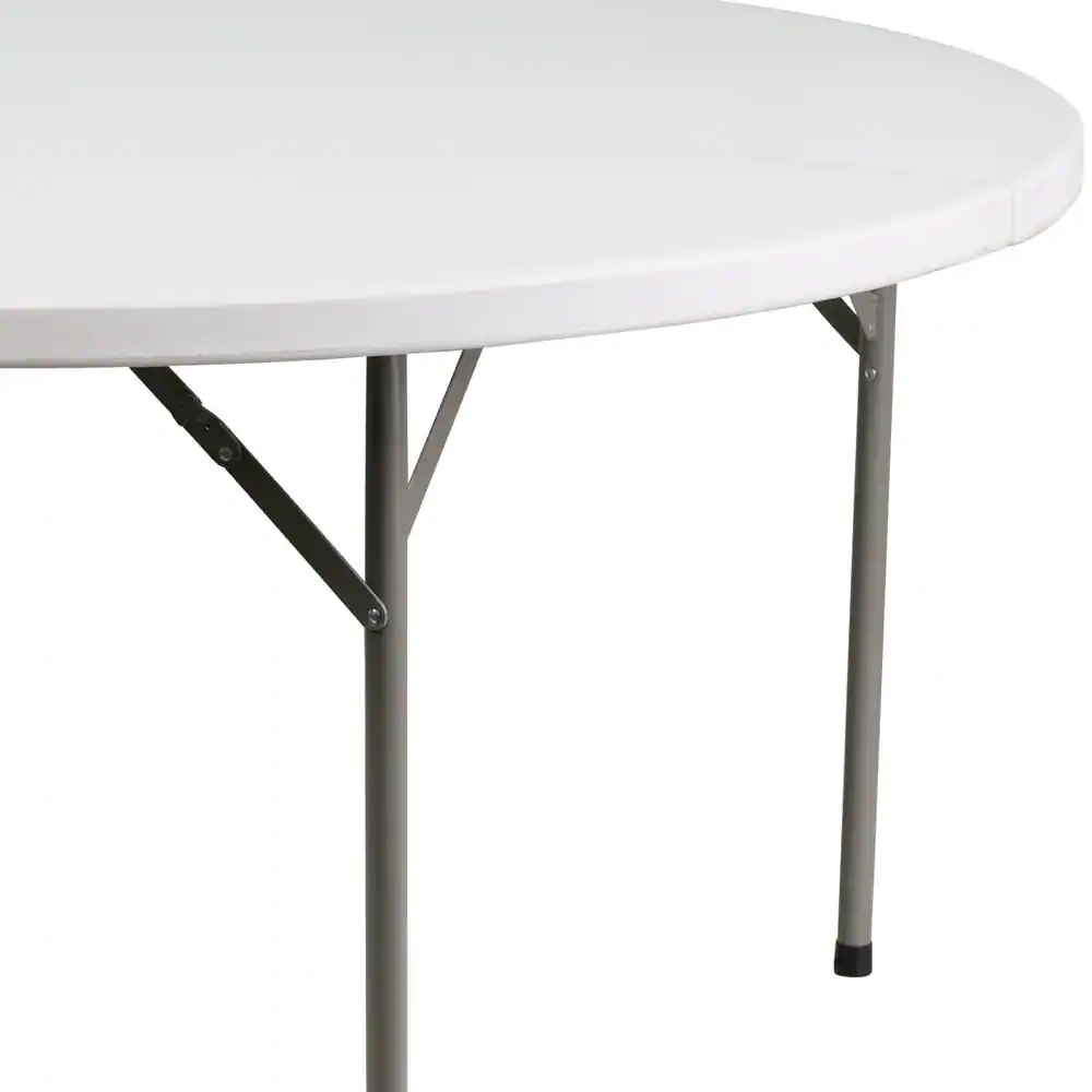 None 60.75 in. Granite White Plastic Tabletop Metal Frame Folding Table