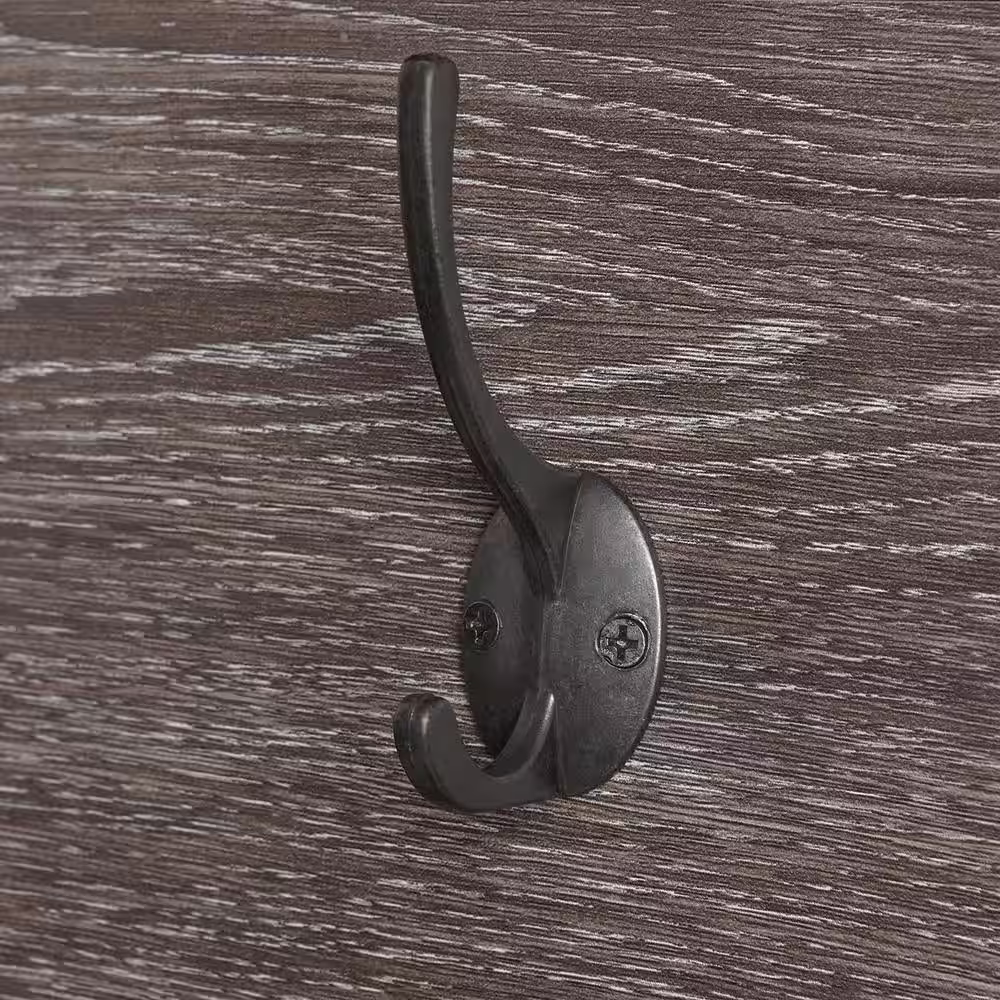 RiverRidge Home Woodbury Weathered Wood Wall Shelf with Cubbies and Hooks