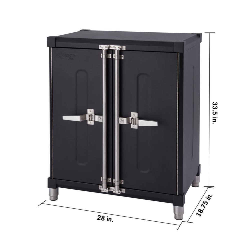 TRINITY PRO 28 in. W x 33.6 in. H x 18.7 in. D 18-Gauge Steel Garage Base Cabinet in Black