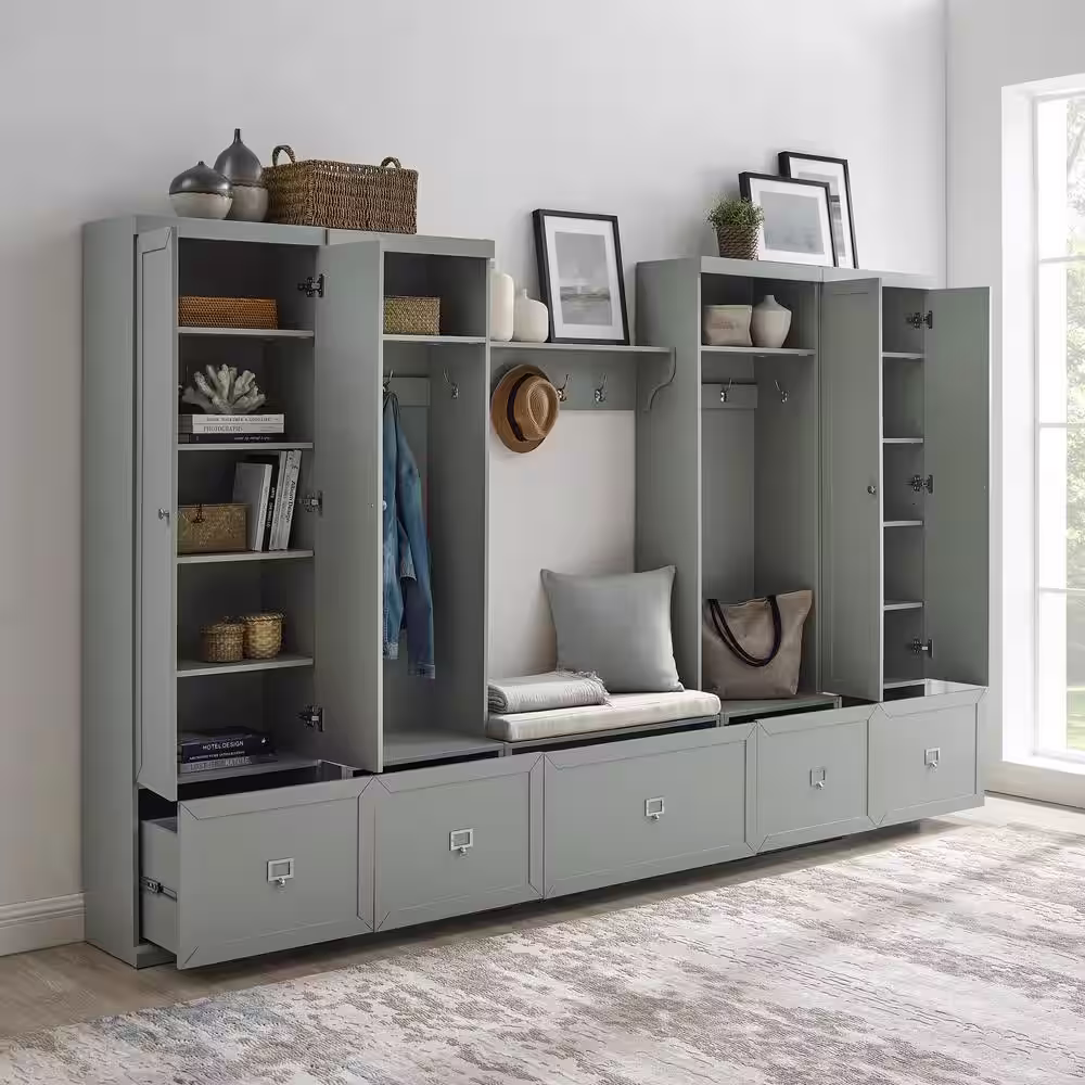 CROSLEY FURNITURE Harper Gray 6-Piece Hall Tree Set
