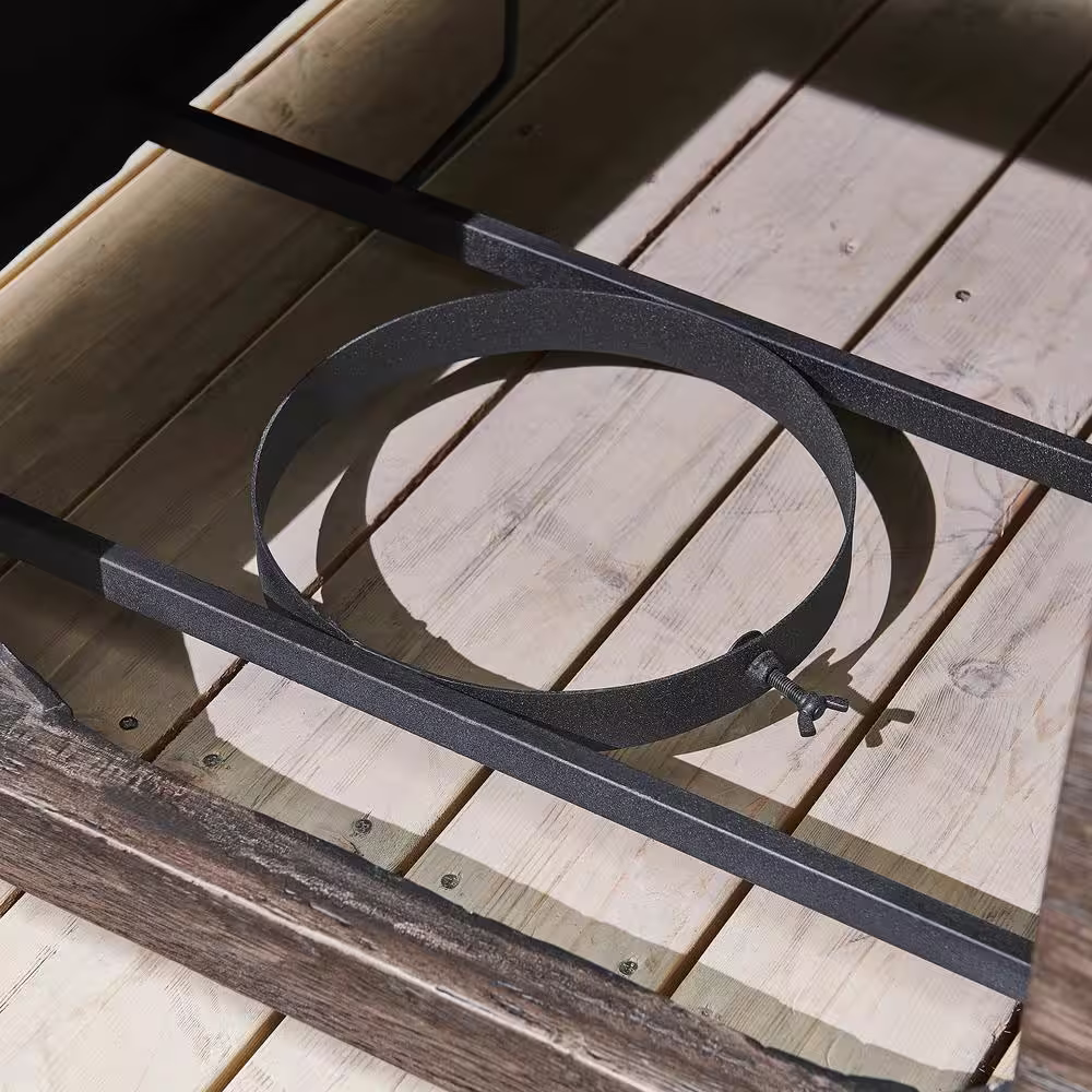 Hampton Bay Peyton 35 in. W x 24 in. H Square MGO Liquid Propane Fire Pit in Distressed Brown