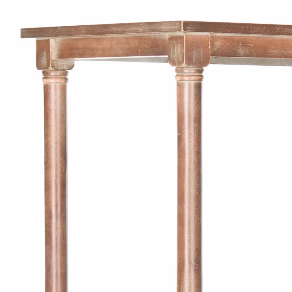 SAFAVIEH Odessa 66.9 in. Brown/Off-White Wood 4-shelf Bookcase