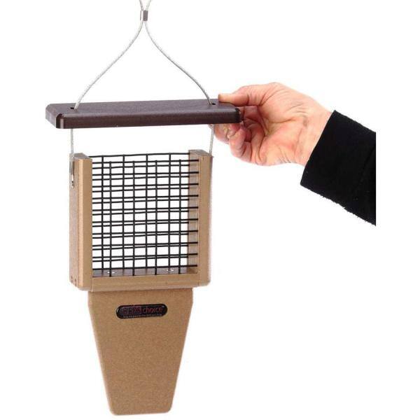BIRDS choice Taupe and Brown Tail Prop Single Suet Wild Bird Feeder