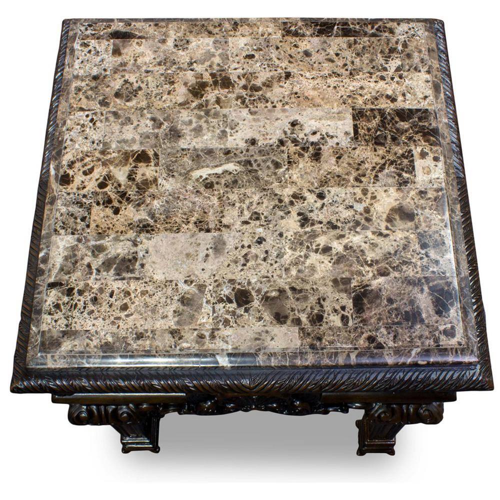 None Andrew 28 in. L Cherry Marble-Top Square End Table