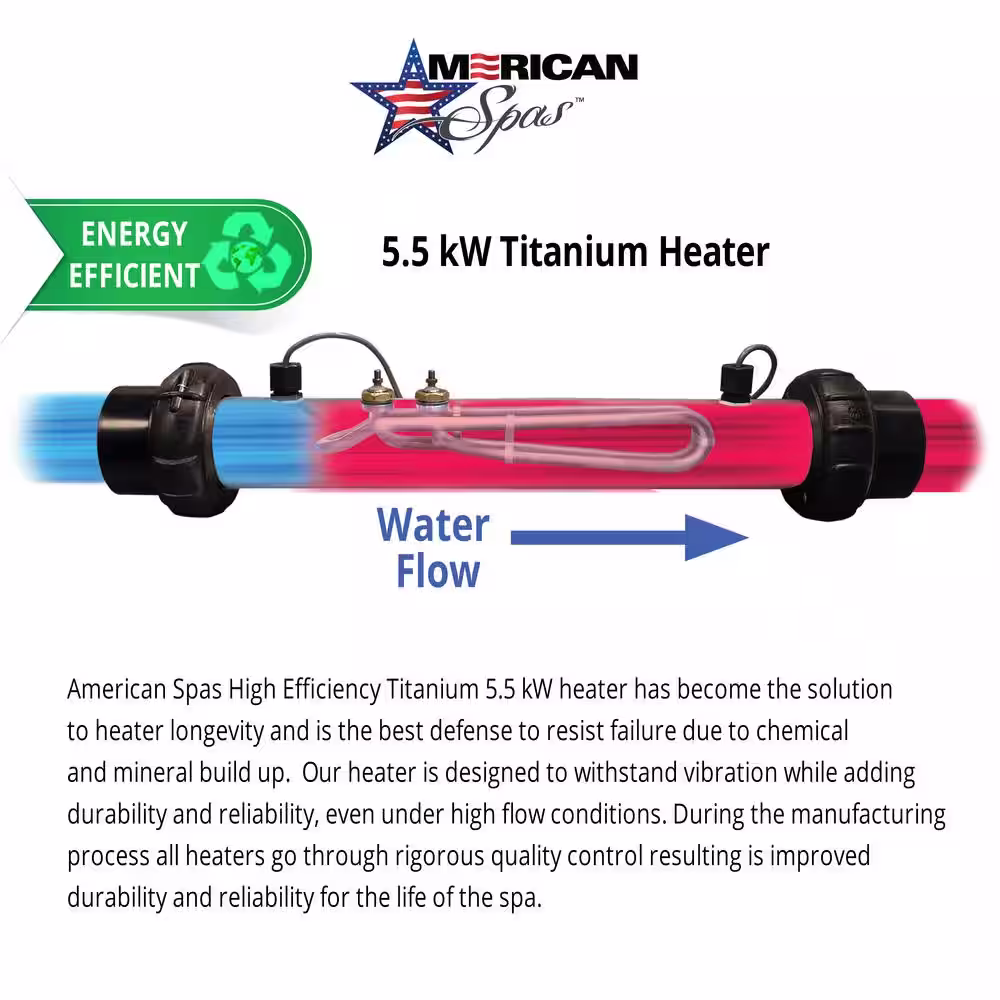 American Spas 6-Person 45-Jet Premium Acrylic Lounger Spa Standard Hot Tub with Ozonator and Bluetooth Sound System