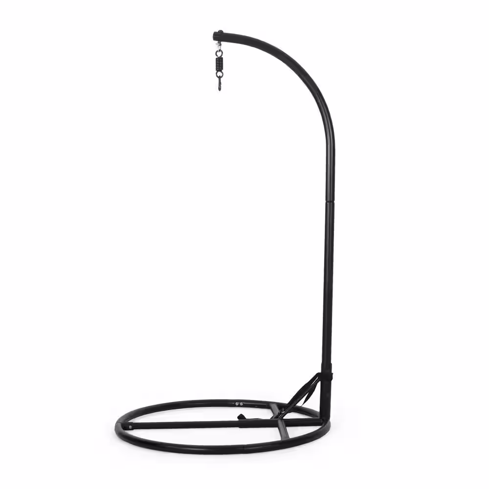 Noble House Magoffin 6.7 ft. Metal Hammock Stand for Hanging Chair in Black