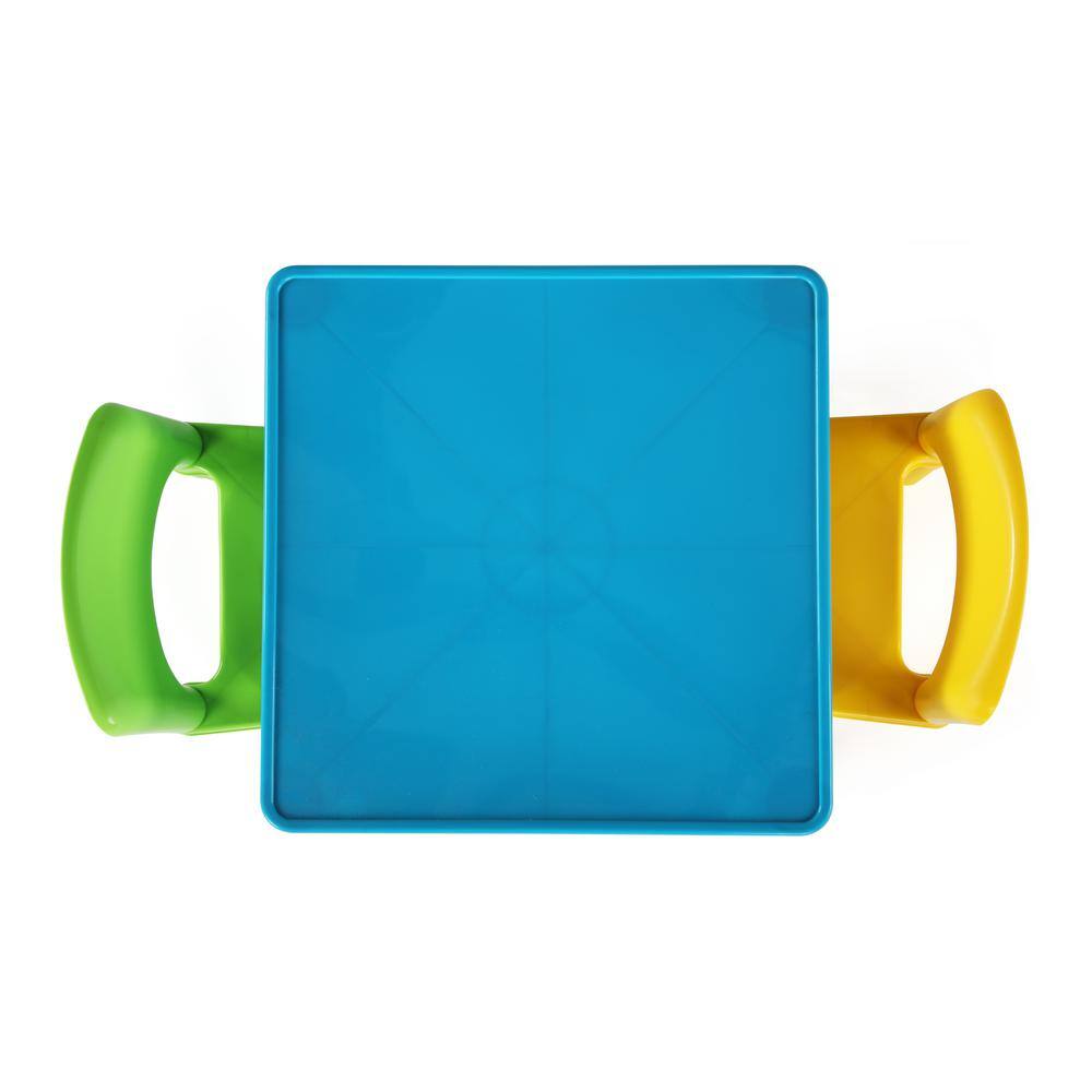 Humble Crew Playtime 3-Piece Aqua Kids Plastic Table and Chair Set