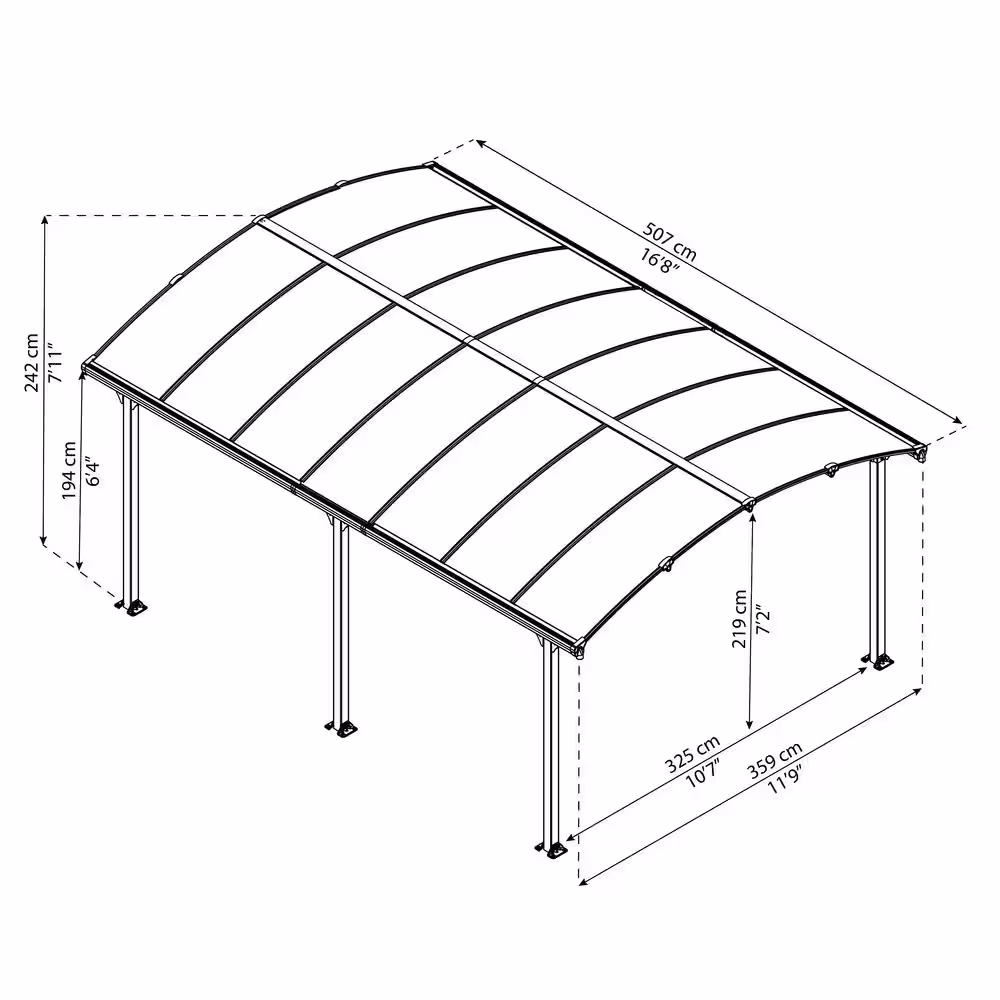 CANOPIA by PALRAM Tucson 12 ft. x 16 ft. Gray/Bronze Outdoor Gazebo