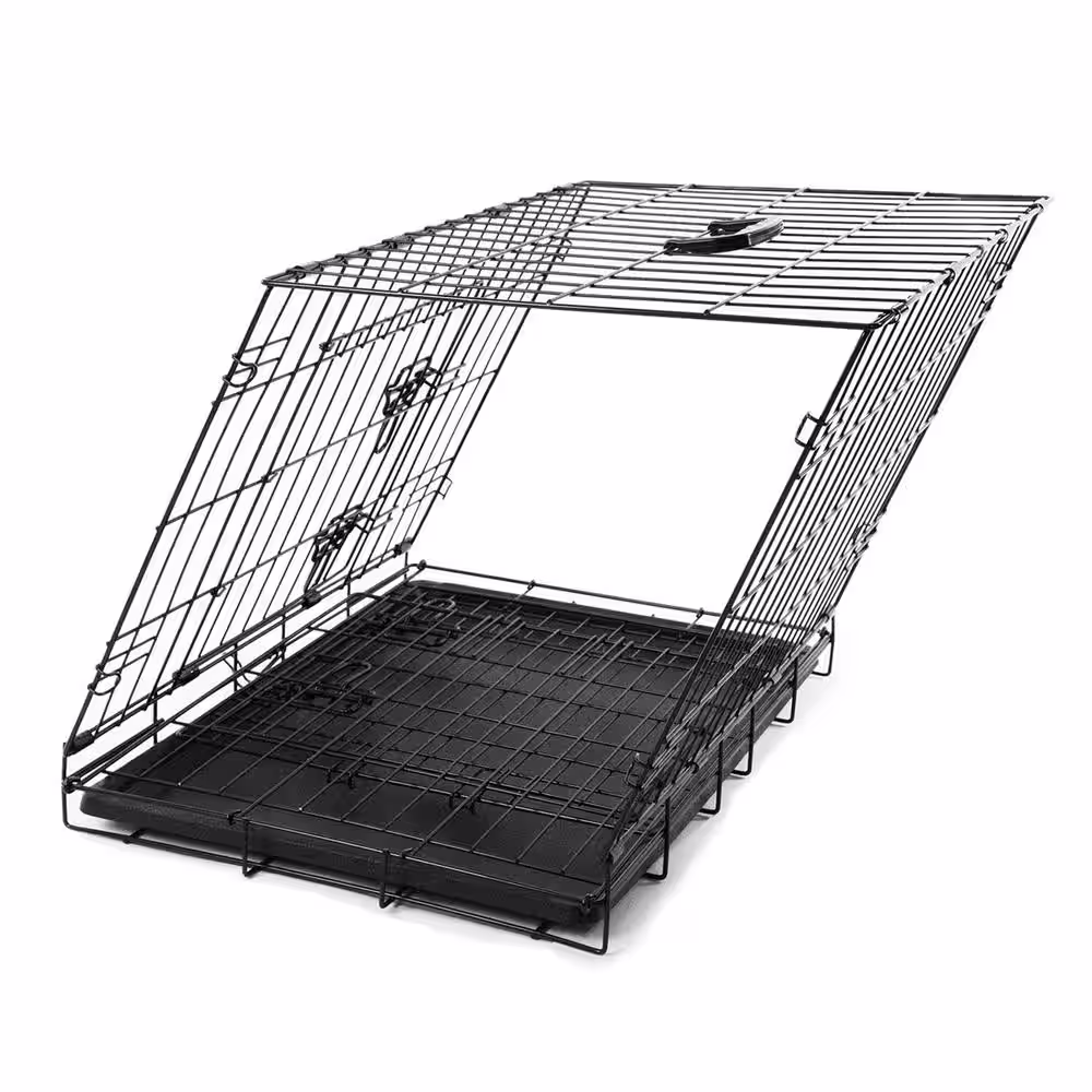 None Medium Black Collapsable Pet Crate