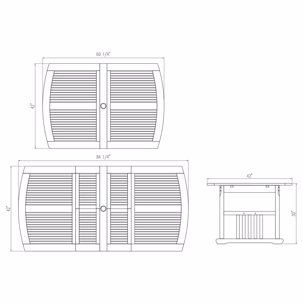 Cambridge Casual Rowlette 7 Piece Teak Wood Outdoor Dining Set with Gray Cushion