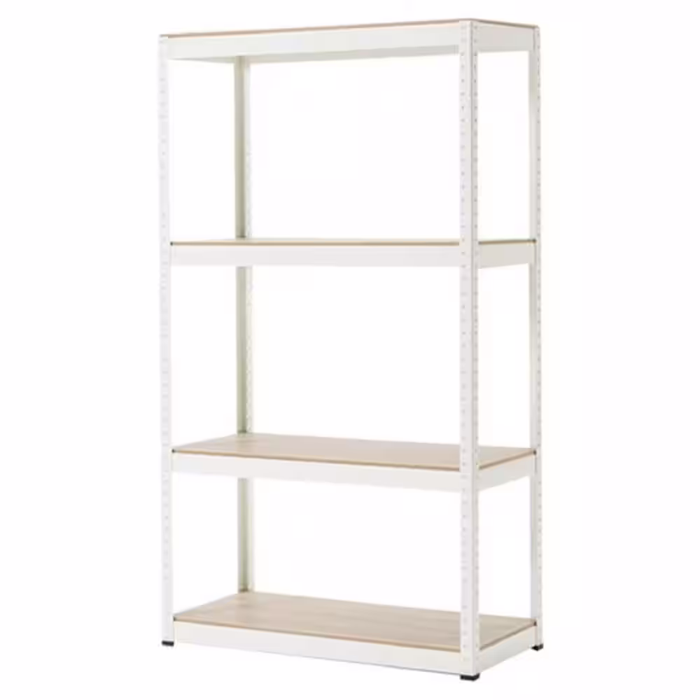 cadeninc 4-Tier Heavy Duty Steel Garage Storage Shelving Unit in White (15.47 in. W x 59 in. H x 31.49 in. D)