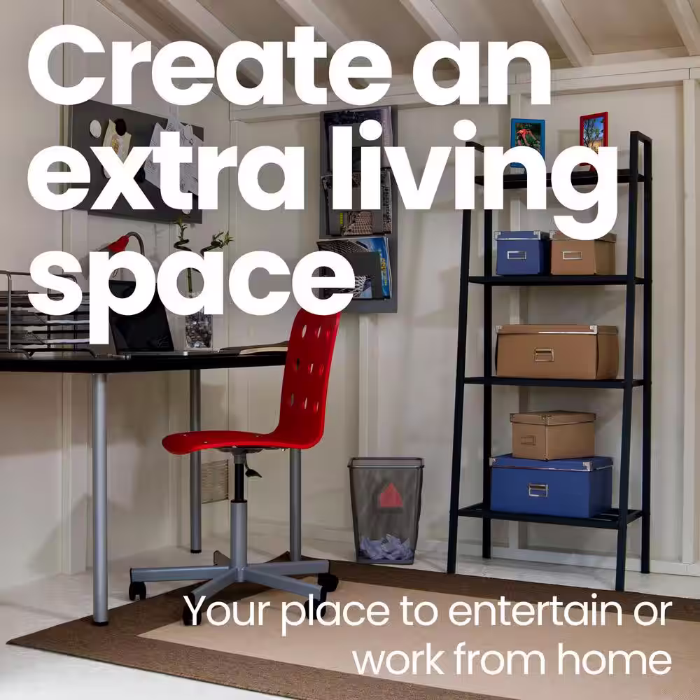 Handy Home Products Professionally Installed Garden Shed 6 ft. x 8 ft. Designer Wood Utility Shed with Galvanized Metal Roof (48 sq. ft.)