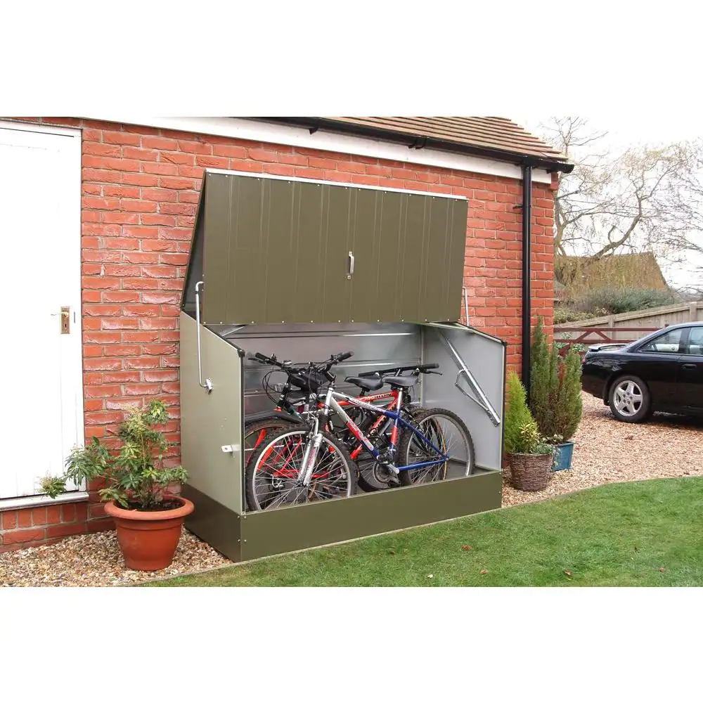 Bosmere 6 ft. x 3 ft. Green Heavy Duty Steel Bicycle Storage Locker