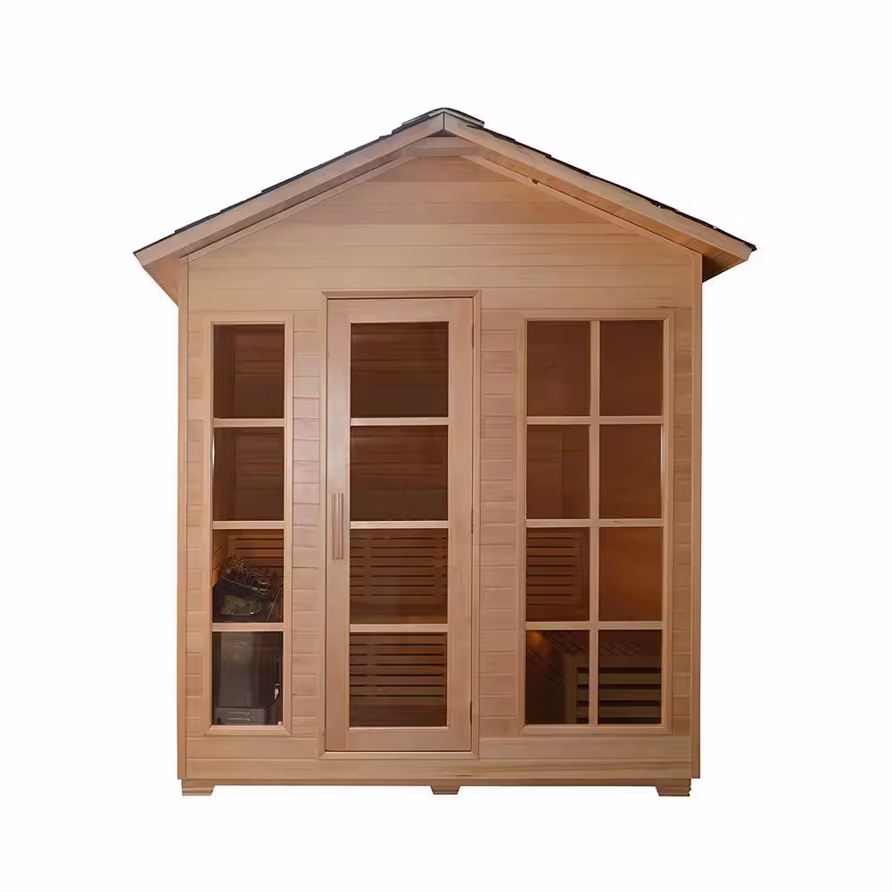 ALEKO 6-Person Canadian Hemlock Wood Electric Heater Sauna