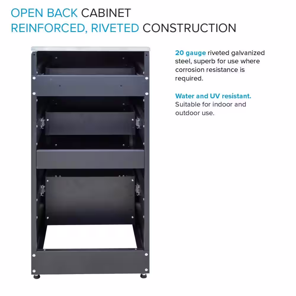 Transolid 15.4 in. W x 34.9 in. H x 22.4 in. D 20-Gauge Metal Freestanding Cabinet in Black