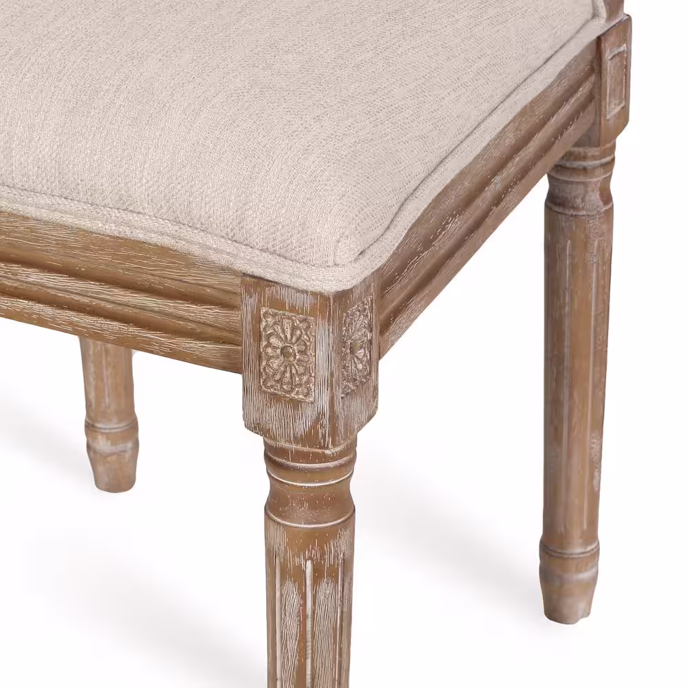 Noble House Beckstrom Beige and Natural Upholstered Dining Chair (Set of 4)