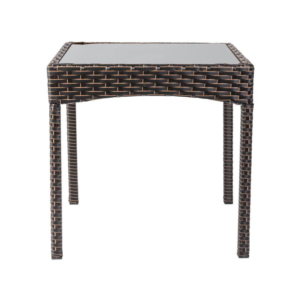 Patio Sense Coconino Mocha 3-Piece Resin Wicker Patio Conversation Set with Polyester Tan Cushions