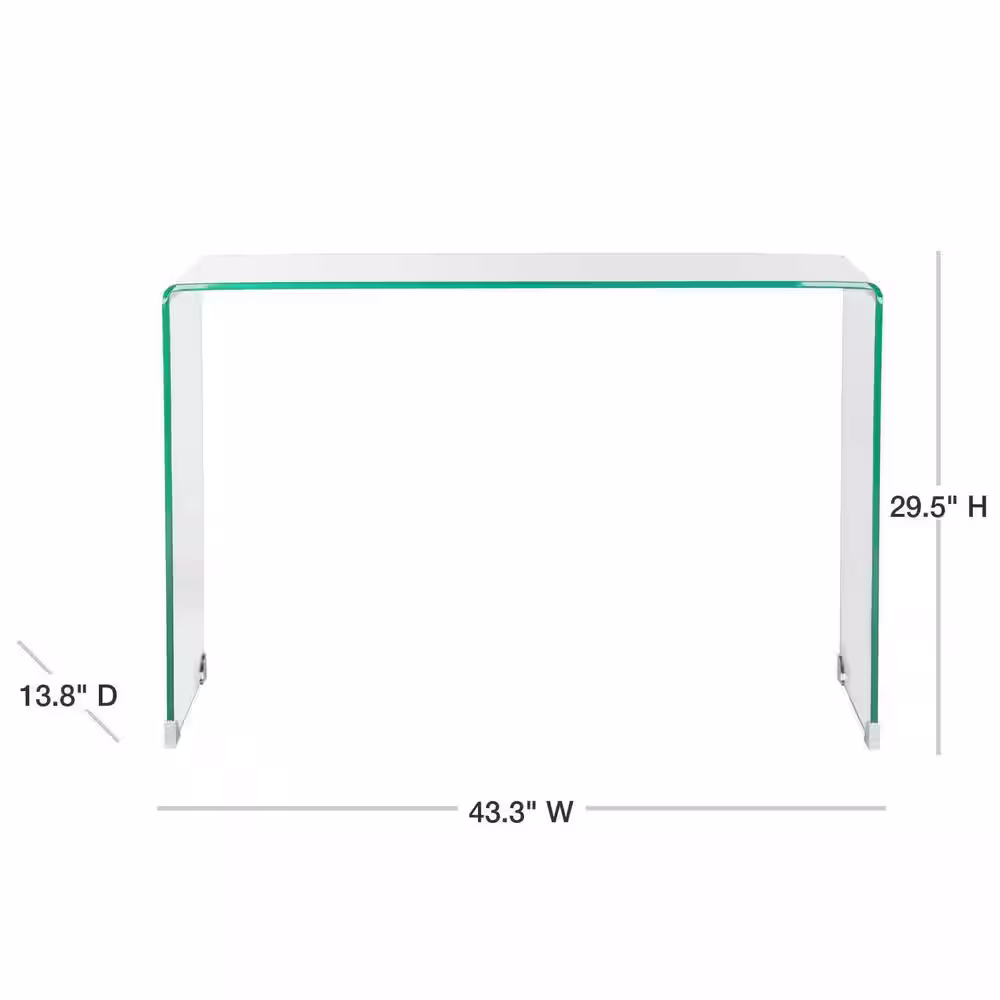 SAFAVIEH Ambler 44 in. Clear Glass Console Table