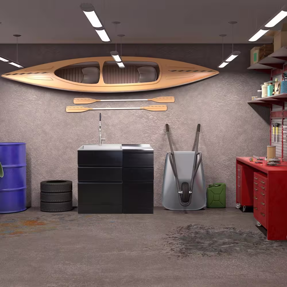 Transolid 15.4 in. W x 34.9 in. H x 22.4 in. D 20-Gauge Metal Freestanding Cabinet in Black