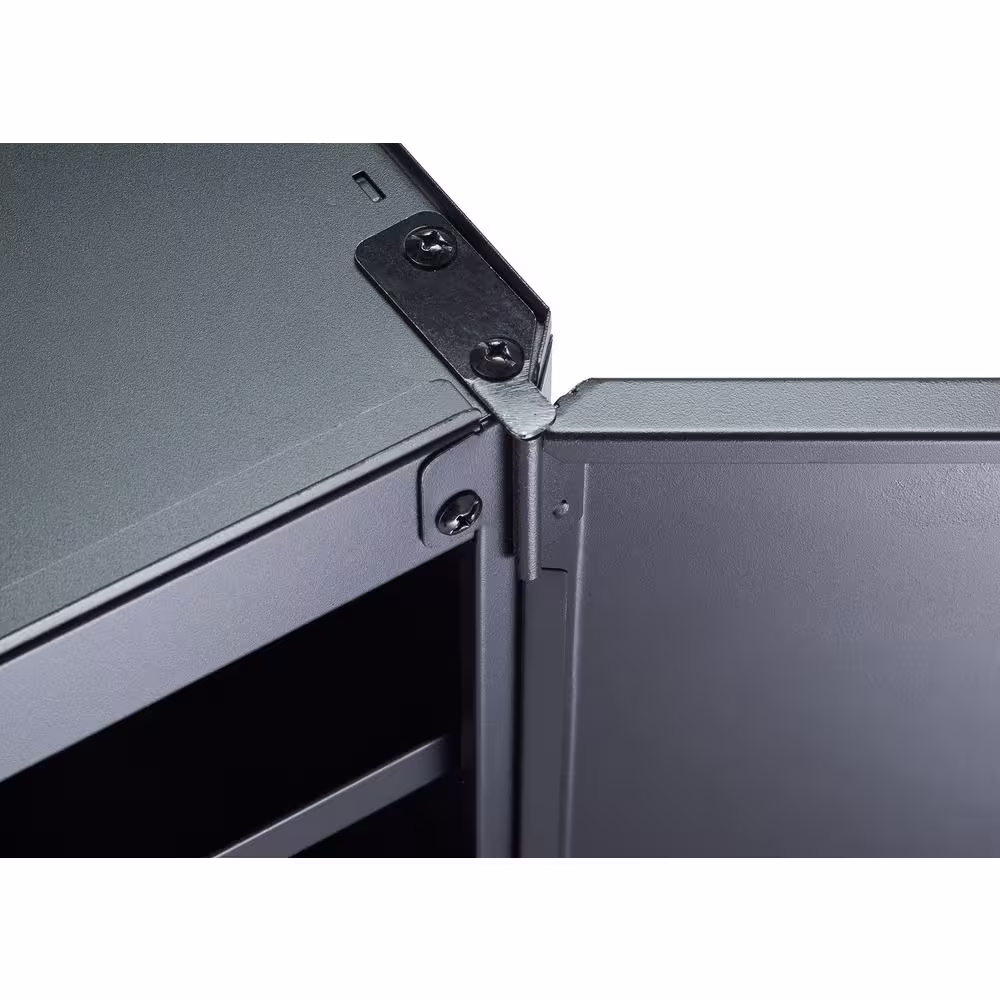 TRINITY Steel 1-Shelf Wall Mounted Garage Cabinet in Black/Silver (24 in W x 19 in H x 12 in D)