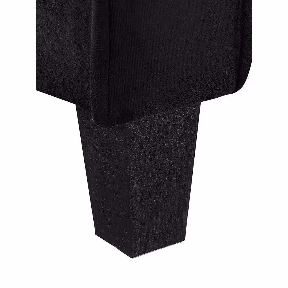 Lifestyle Solutions Harvard 31.5 in. Black Microfiber 2-Seater Loveseat with Flared Arms